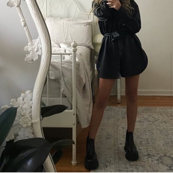 NEW 🖤 Black Lug Sole Platform Lace Up Boot - Picture 3 of 14